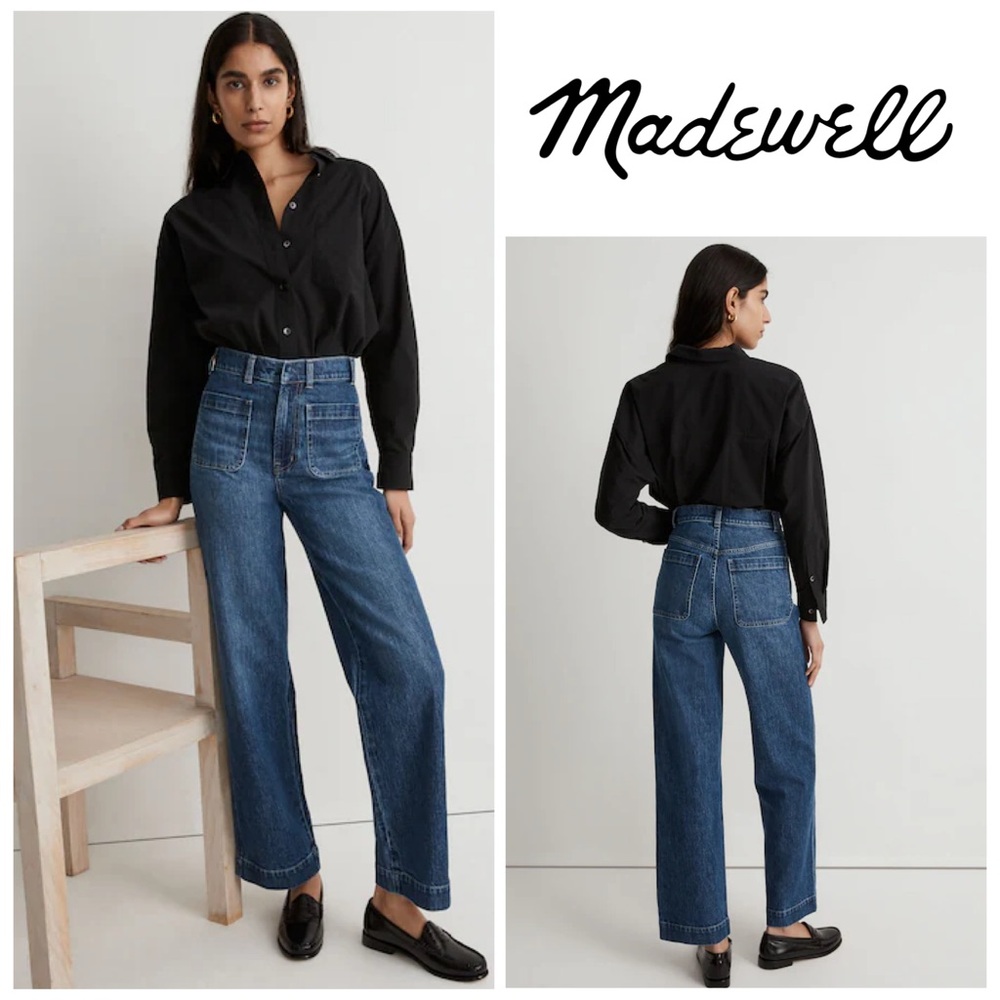 NWOT Madewell The Tall Perfect Vintage Wide-Leg Jean in Keller Wash: Pocket Ed.